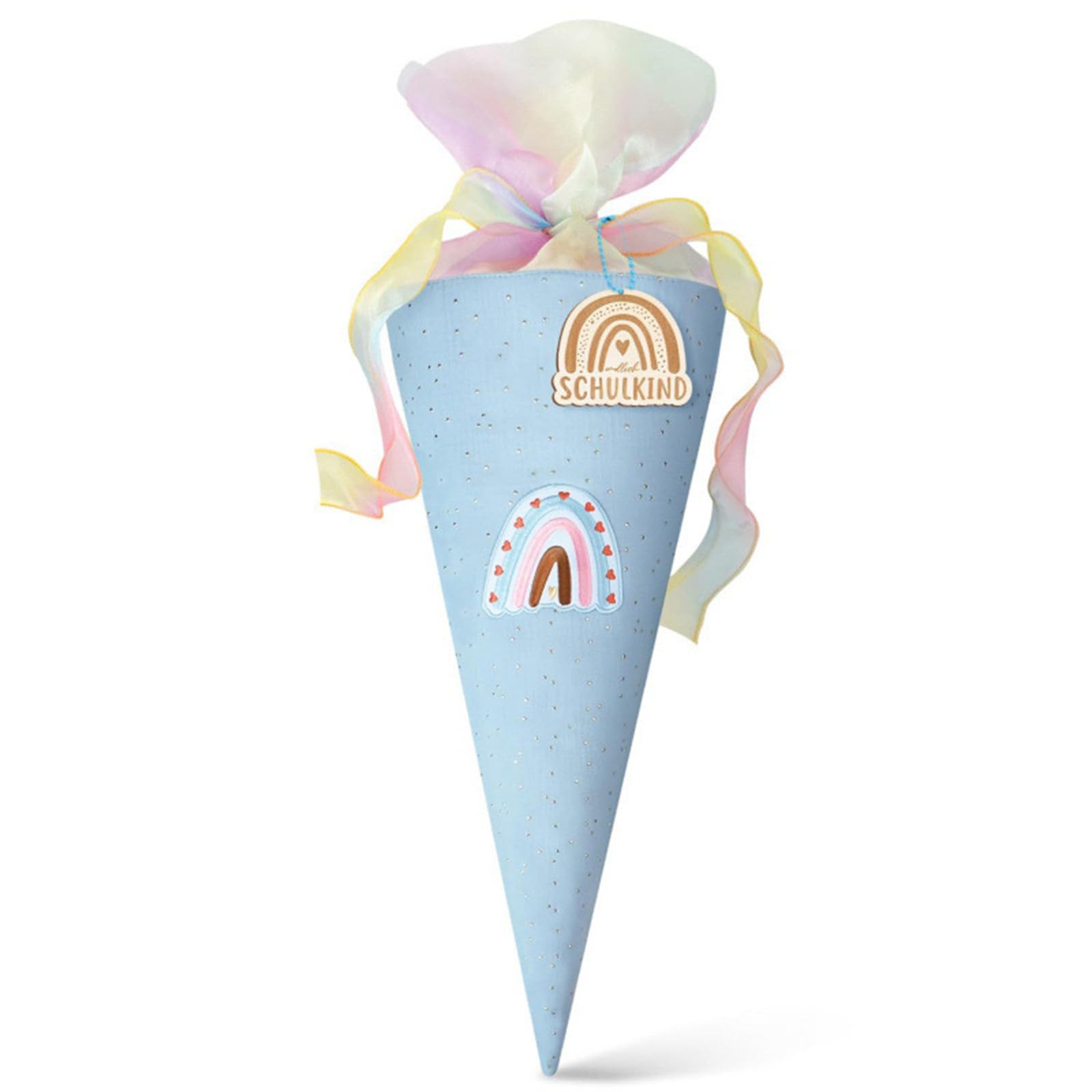 Elnwnnkc Classroom Giveaway Treat Bag in Cone Shape with Fabric Body, Ribbon Accent and Easy Fill Opening for Small Treats Fabric Party Candy Holder