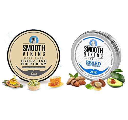 Smooth Viking Hydrating Fiber Cream for Styling and Beard Conditioner Leave in - Nourishing Mens Beard Softener with Essential Oils & Shea Butter Smooth Viking Hydrating Fiber Cream for Styling and Beard Conditioner Leave in - Nourishing Mens Beard Softener with Essential Oils & Shea Butter