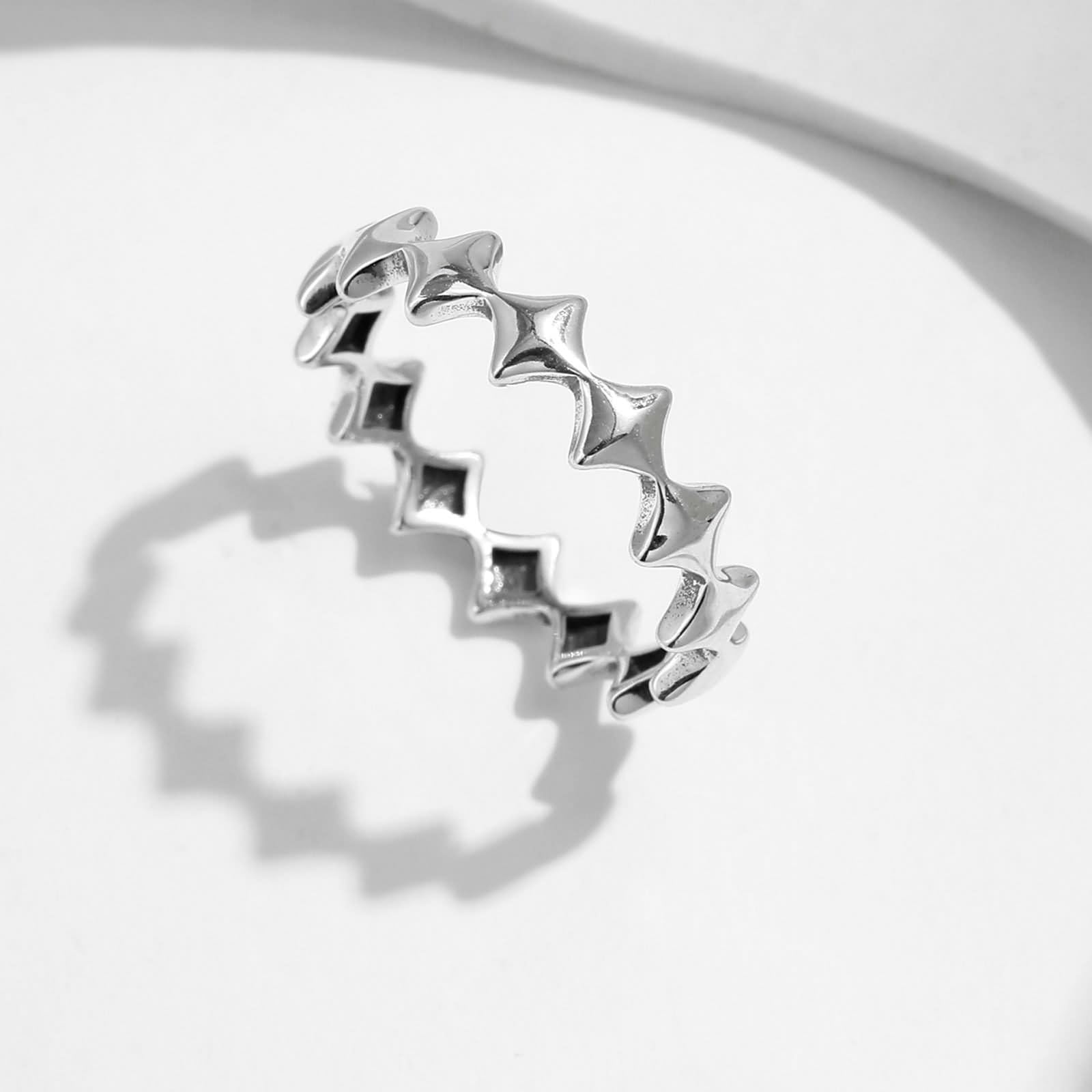 Anillos vintage, alianzas de boda de metal redondo oro blanco 9K/14K promesa regalos para mujer