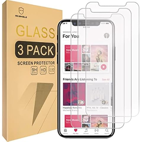 Mr.Shield [3-PACK] Designed For iPhone XR/iPhone 11 [Tempered Glass] Screen Protector with Lifetime Replacement Cover