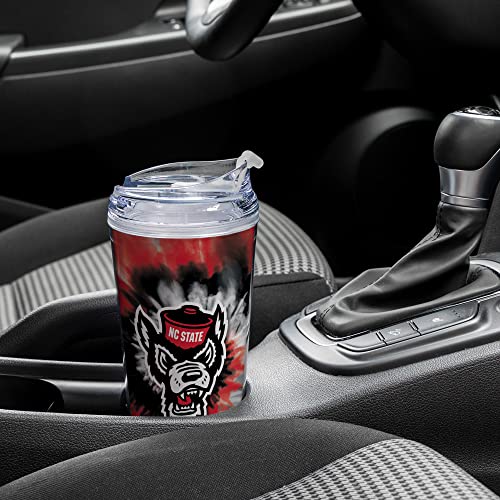 Image of Rico Industries NCAA Glitter 24oz Acrylic Glitter Tumbler with Hinged Lid, Officially Licensed Double Wall Tumbler with Straw