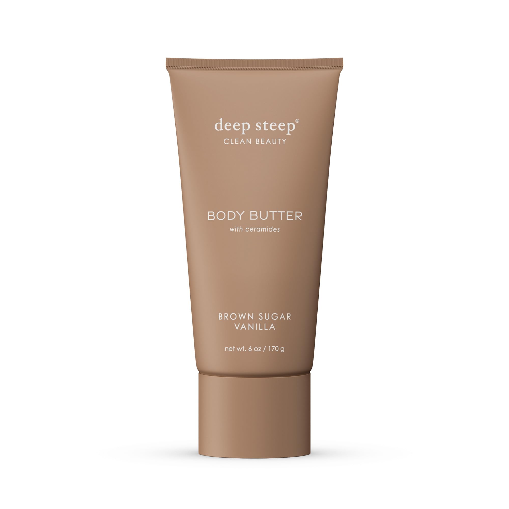 Deep Steep Body Butter, 6 oz – Rich Moisturizer with Ceramides, Coconut Oil, Argan Oil & Aloe Vera – Vegan, Clean Beauty, Smooth & Hydrated Skin (6 Ounces, Brown Sugar Vanilla)