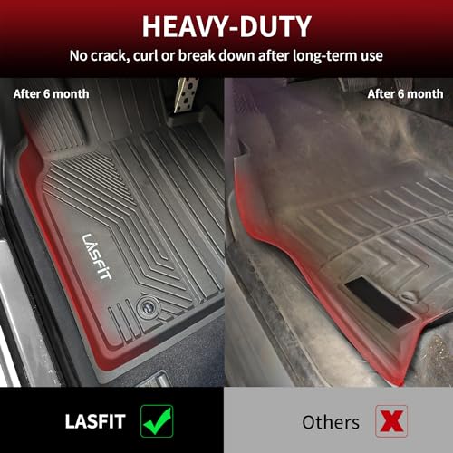 Image of LASFIT Floor Mats&Trunk Mat for Toyota Camry 2018-2024 FWD Gas (Not for Hybrid or AWD), All Weather Custom Fit Floor Liner for Camry TPE Car Mats 1st & 2nd Row&Cargo Liner L /LE /SE /TRD /XLE /XSE, Black