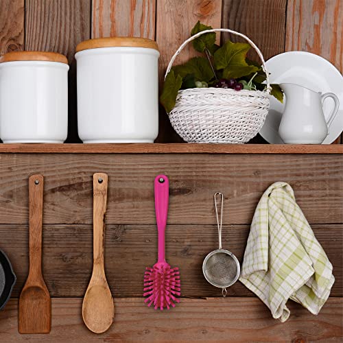 Image of Vikan 42371 Brush,Dish,Scraping Edge,Medium,11 inch,PP /PBT,Pink