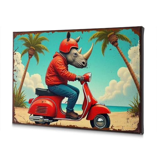 Décoration murale rhinocéros tropical style shabby chic pour une chambre zen