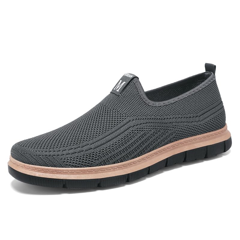 Men’s Breathable Slip-On Cloth Shoes – Lightweight & Stylish Shoes for Daily Comfort| 39 | Grey