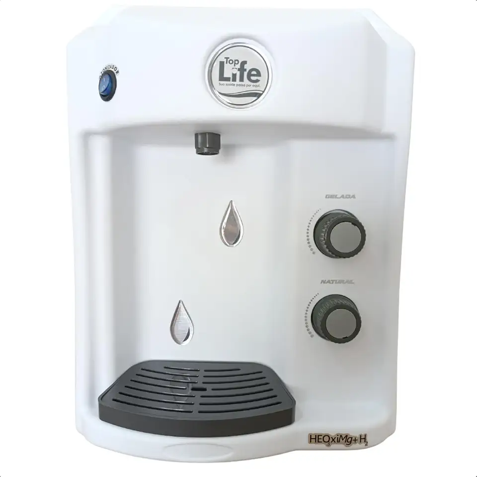Purificador de água Alcalino com hidrogênio molecular e Ozônio modelo HE OXI MG+ H2 Top Life (Branco, 220V)