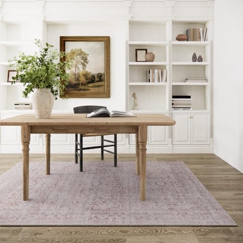 Washable Boho Bedroom Area Rugs: 3'x5' Small Entryway Rug Stain Resistant Tribal Distressed Accent Rug Non Slip Low Pile Soft Carpets for Entrance Front Door Floor Kitchen Bedside Living Room Office