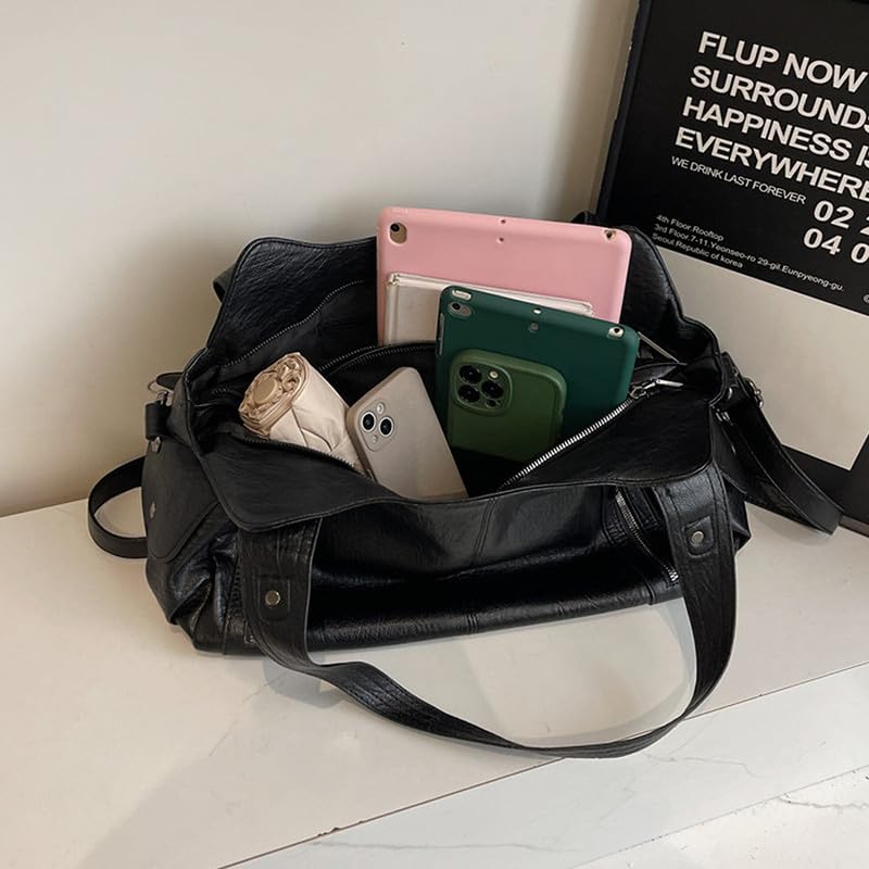 Borsa a spalla Borsa Bauletto Grande Borsa a mano con Tracolla da Donna in Pelle Sintetica Sacchetto Tote Borse Manici Donne Borsetta Borsa a tracolla Marrone