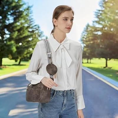 Kseymeir Small Shoulder Crossbody Bag for Women Vegan Leather Handbag Purse Triple Zip Wallet Purse Trendy Bag