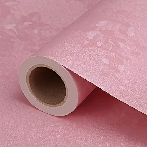 Decoración Mural Decoración Mural，Papel Autoadhesivo Del Papel De La Foto, Rollo Decorativo Del Papel De La Película De Los Muebles De La Etiqueta De La Pared-Rosa Rosada_Los 60Cmx10M