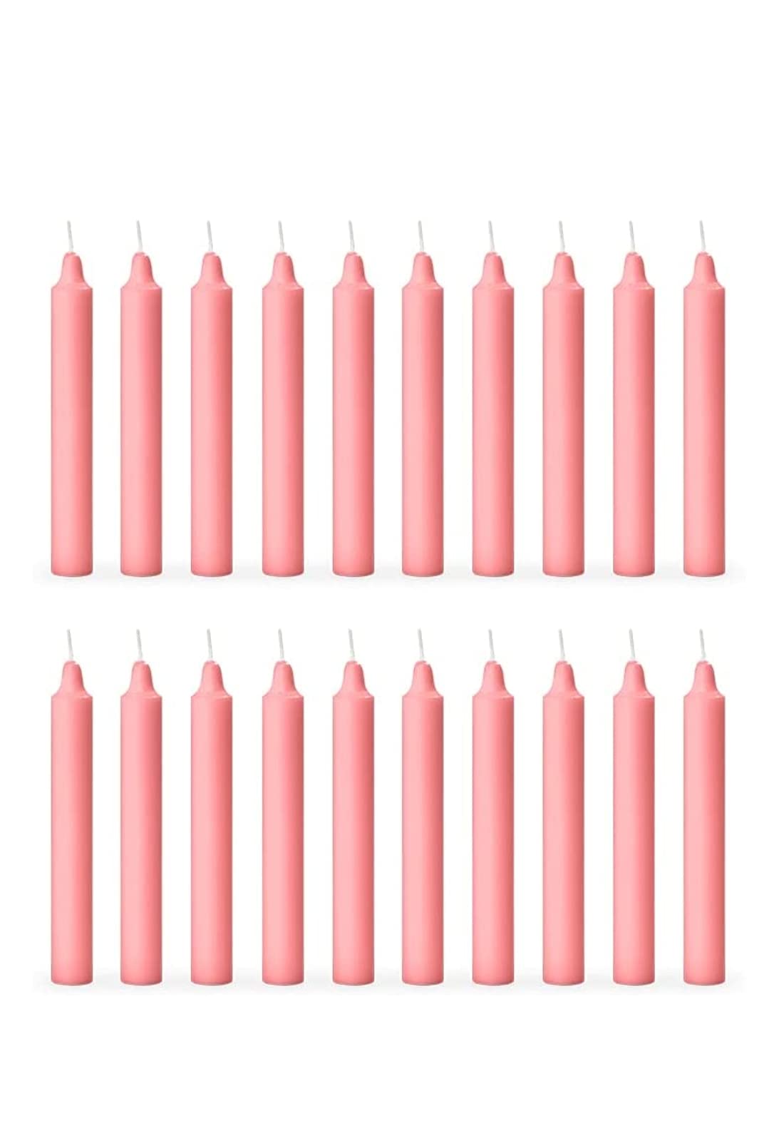 Pack of 24 Stick Candles || Especially Meant for Healing , Chakras, Ritual Candles , Decoration, Lighting , Home Decor || Burning Time 3 to 4 Hours Each (Pink)
