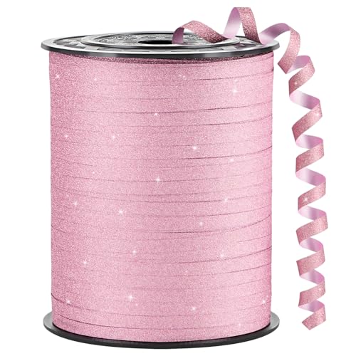 CLUEWR Pink Curling Ribbon 500 Yards 1/5 Inch
