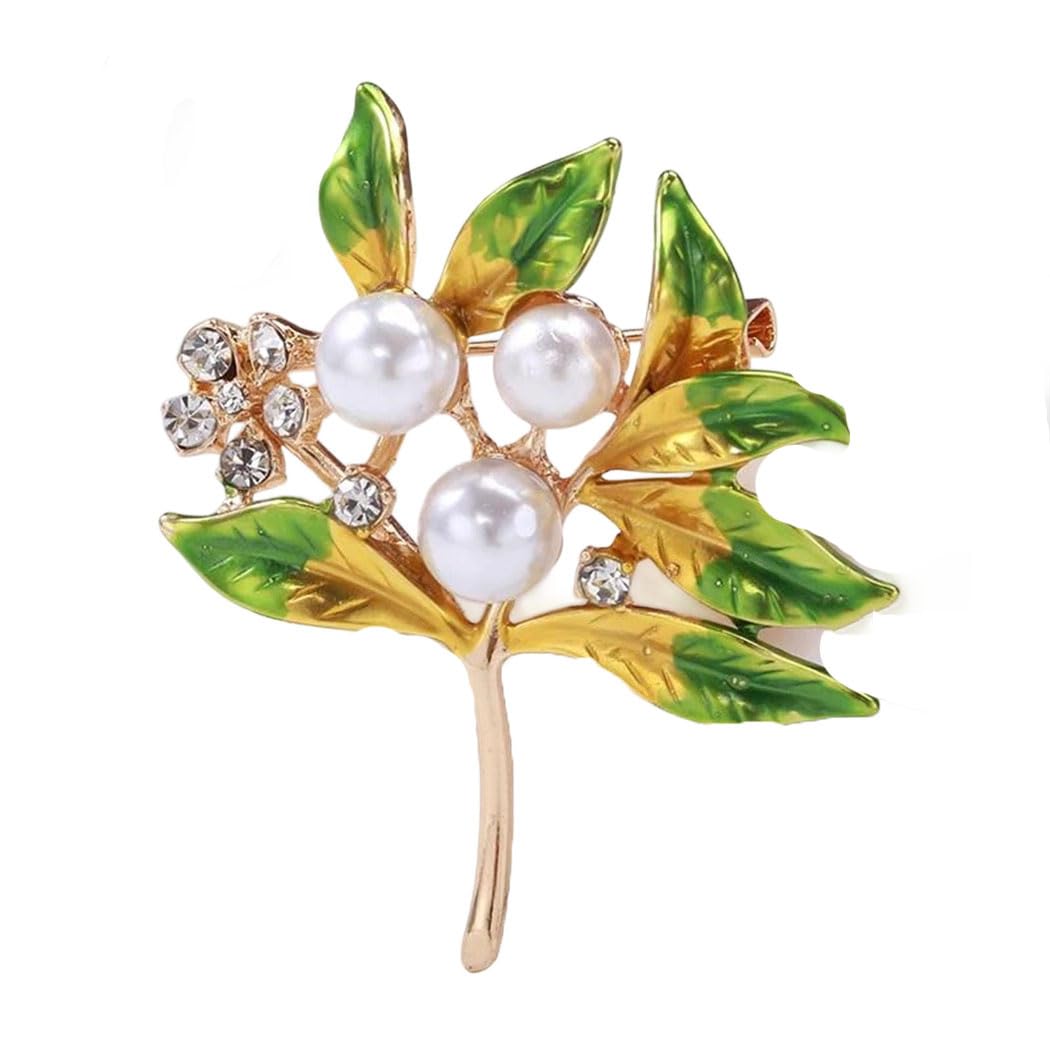 KKXXYQFC Unisex Emaille Gras Blume Brosche Pflanze Pin Büro Party Formelle Kleidung Schmuck Zubehör