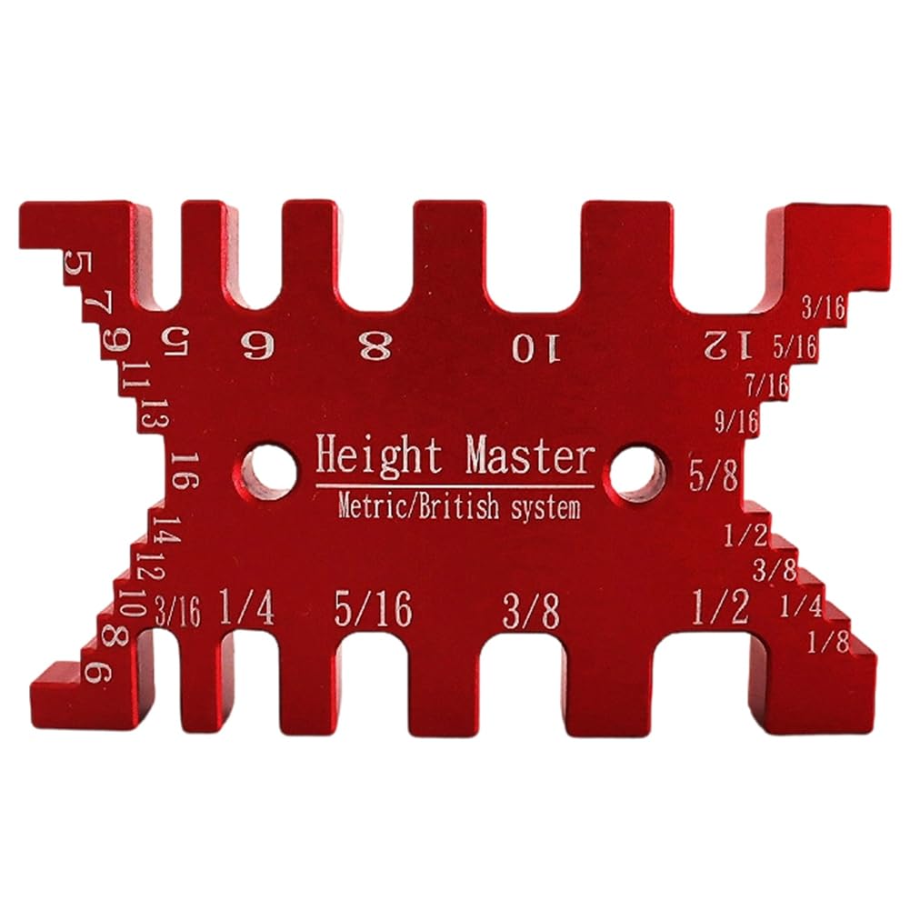 Jnchdghwa Red Tenon Caliper Gauge Aluminum Dovetail Jig Mm/Inch Woodworking Measuring Tool