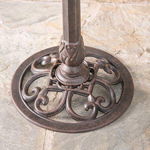 Misc Outdoor Aluminum Bird Bath Brown Pedestal Iron #TOP3
