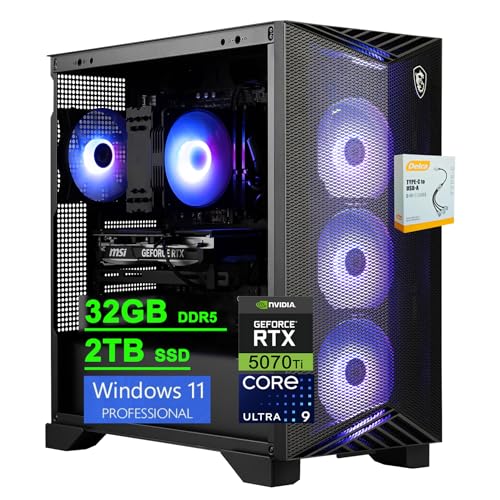 msi Aegis R2 AI 2nd Gaming Desktop | Intel 24RA Ultra 9 285 | 32GB DDR5 2TB SSD | GeForce RTX 5070 Ti 16GB (ő1406gbv) 5Gb LAN R