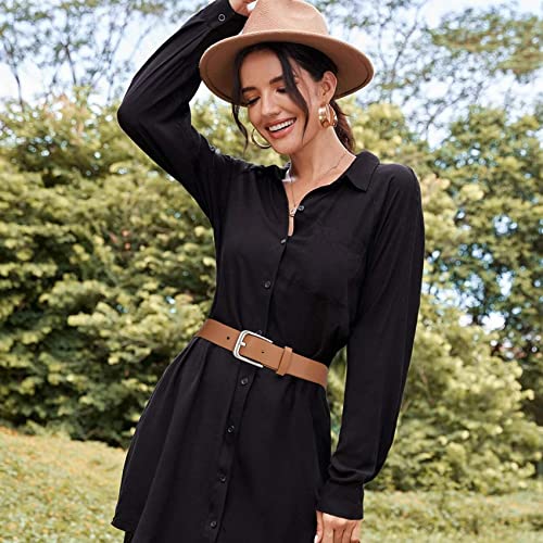 Image of WHIPPY Women Casual Leather Belt for Jeans Pants, Fashion Ladies Waist Dress Belt