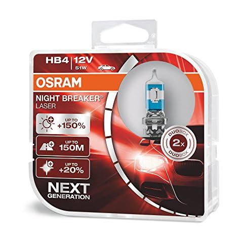 OSRAM NIGHT BREAKER LASER HB4/9006, next generation, 150% more brightness, halogen headlamp, 9006NL-HCB, 12V, passenger car, duo box (2 lamps) Cover
