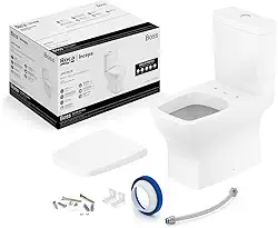 Kit de Bacia com Caixa Assento PP com Queda Amortecida e Complementos de Instalação Boss