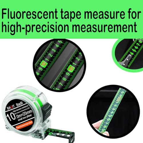 Cintas métricas retráctiles fluorescentes impermeables de 25 mm y acero inoxidable 4