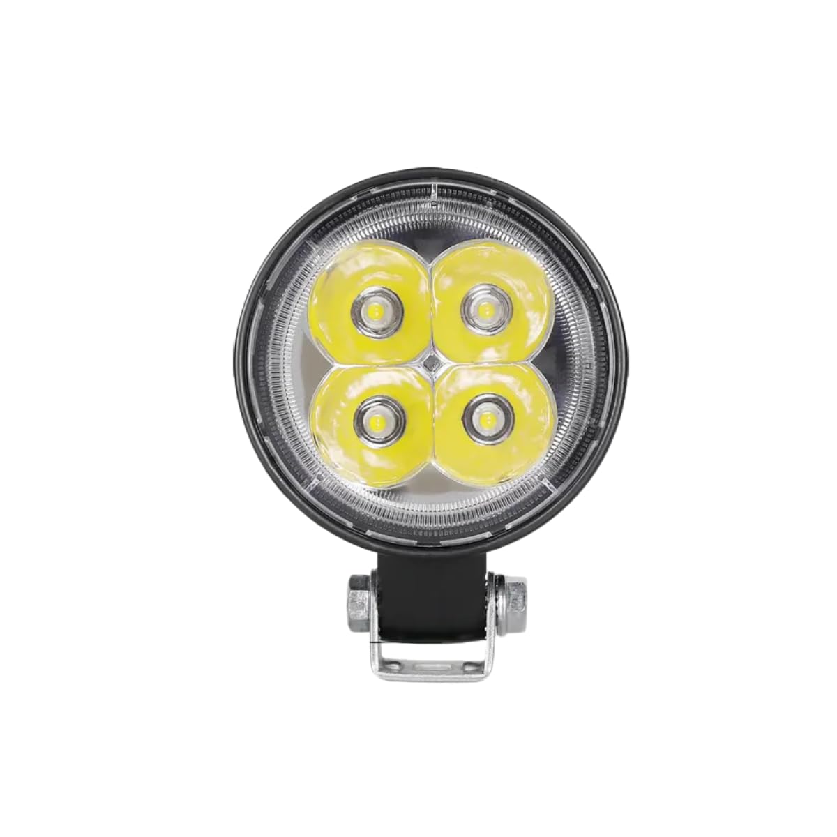 Farol de Milha LED Redondo Universal, 12W, 12-24V, 6500K Branco Frio, 4 LEDs, Auxiliar