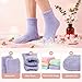Zando Women's Winter Fuzzy Warm Crew Sock Microfiber Cozy Sleeping Plush Socks Thick Fluffy Slipper Sock Casual Super Soft Home Sock 5 Pairs Rainbow Solid One Size