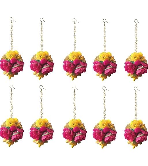 PARAS ENTERPRISES PointFashion Jewellery Floral Gota Patti Mehandi Haldi Necklace, Earrings and Maang Tika for Women and Girls (Pack of 10) (B0CSZ5S6CT) Amazon Price History, Amazon Price Tracker