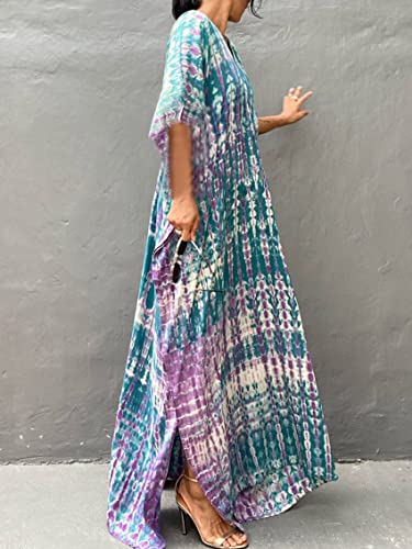 Image of Kaftan Dresses for Women Plus Size Summer Beach Dress with Print and Swim Cover Ups