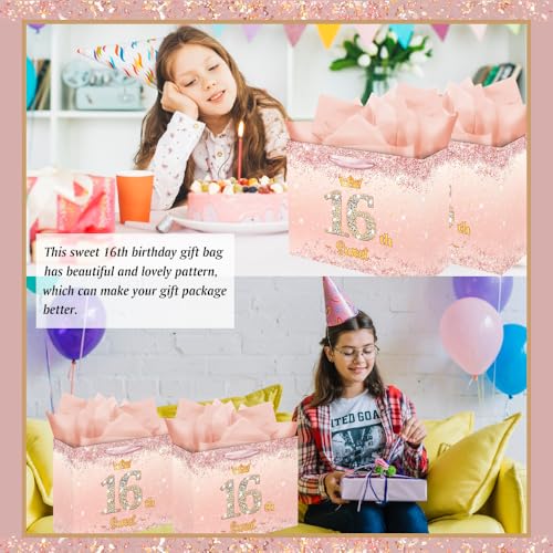 Vichona-Rose-Gold-16-Sweet-16th-Birthday-Gift-Bag-for-Girls-Sweet-16th-Birthday-Gifts-Decorations-for-Girls-16-Years-Old-Birthday-Gift-Bag-Card-for-Daughter-Granddaughter-Friends
