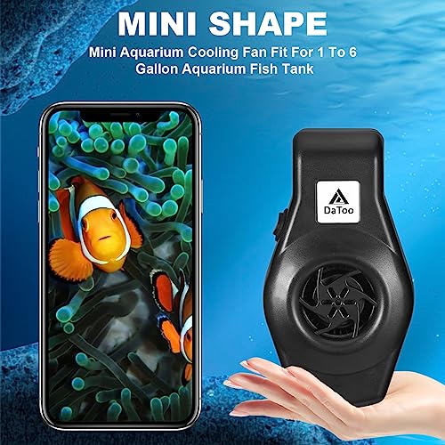 Image of DaToo Mini Aquarium Chiller Small Fish Tank Fan Aquarium Cooling Fan 2-Level Speed Adjustable Aquarium Fan Quiet Aquarium Cooler with Wide Angle Wind Suitable for (1-6Gal) Fish Tank