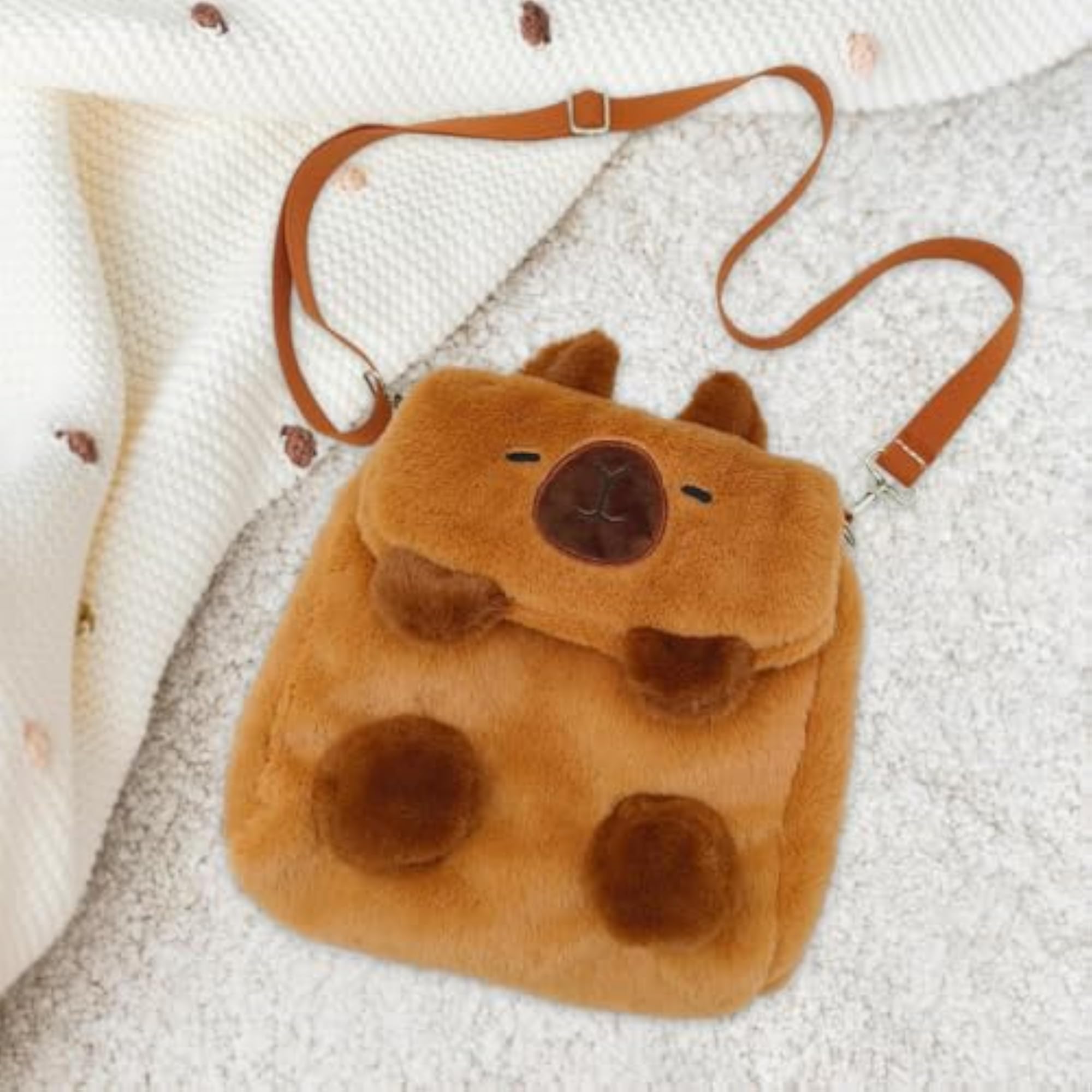 Cute Cartoon Capybara Plush Backpack, Outdoor Use