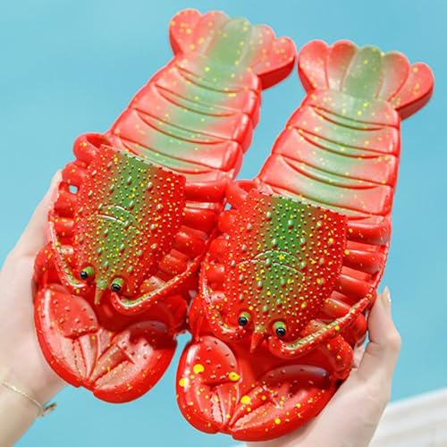 Image of JOYEAR Lobster Flip Flops - Slipper & Slide Pool Beach Shower Shoes in Deep Red