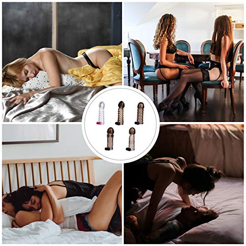 EXCEART 5 Stks Siliconen Vibrerende Penis Sleeve Vertraging Ejaculatie Ring Mannelijke Penis Ring Gemengde Stijl - Image 7