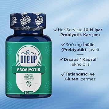 One Up Probiyotik Prebiyotik 30 Kapsül AROMASIZ Renkli