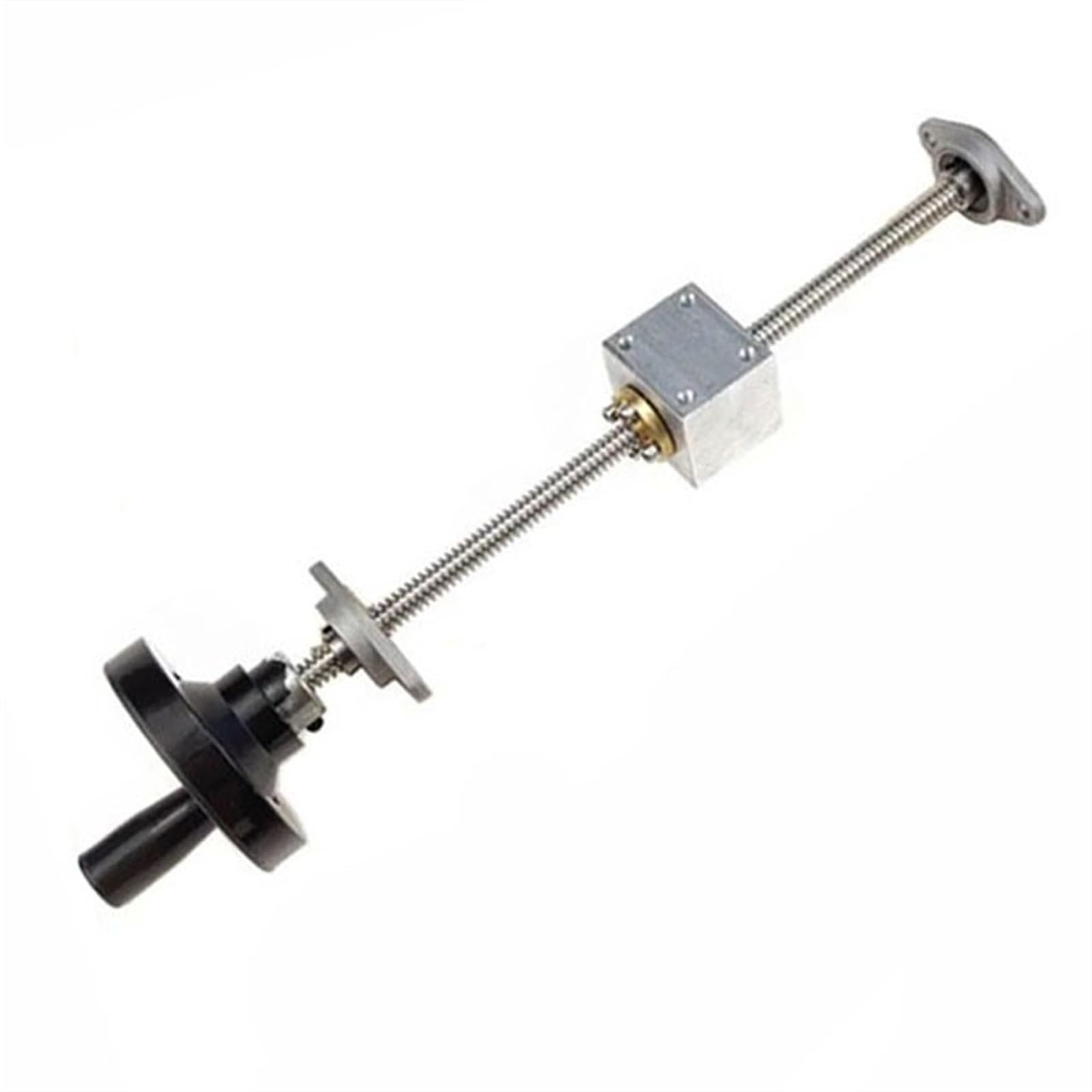 Threaded Backlash Horizontal T8 Lead Screw with Handwheel Set 2mm Pitch 2mm 4mm 8mm 12mm 14mm Lead Screw with Brass Nut Bearing Housing Bracket Screw trapezoidal (Color : Lead 8mm Horizontal Set, Si