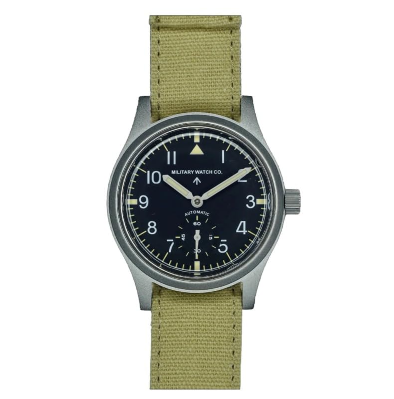 MWC 1940s/50s Dirty Dozen Automático Acero Negro Tela Militar Reloj Hombre