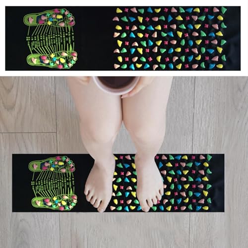 Voetmassagemat, reflexologiemat, voetmassage, acupuntmat, wellness stenen wegmat, drukpunt, voetmat, antislip, opvouwbaar, reflexologie en ontspanningsgereedschap voor lang zitten ouderen - Afbeelding 5