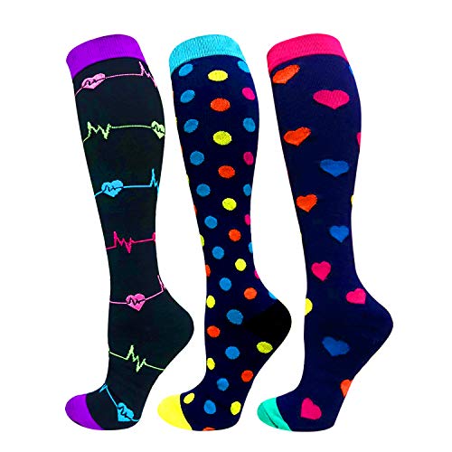 Compression Socks For Men & Women - 3/6 Pairs - Best for Running,Medical,Sports,Flight