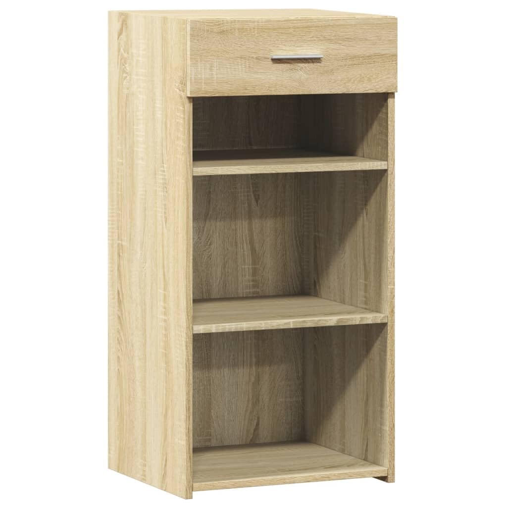 Cómoda moderna con cajón y armario auxiliar de madera roble Sonoma