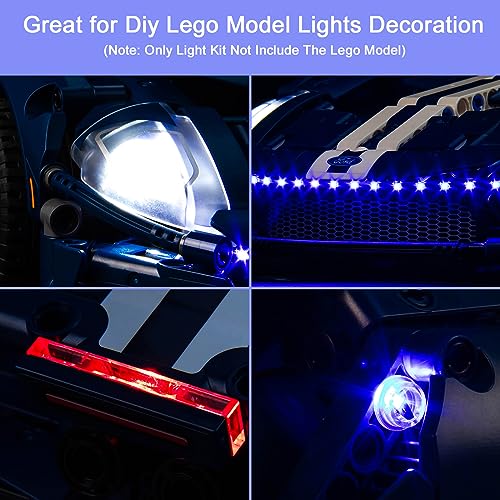 Image of Upgraded Light Kit Compatible with Lego Technic 2022 Ford GT 42154 Car Model, Remote Control Compatible with 42154 (Model Not Included)