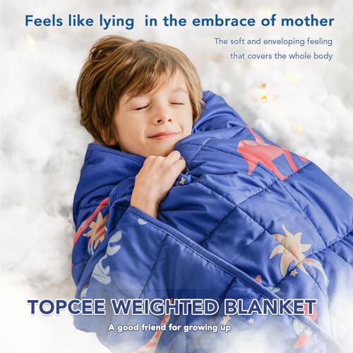 Topcee Weighted Blanket (7 lbs, 40" x 60") Cooling Throw Heavy Blanket for Sleeping Apply to 40-60 lbs, Soft Thick Breathable Blanket with Glass Bead, Easy Care