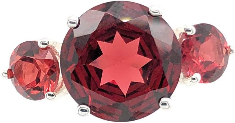 Natural 4ct Pyrope Garnet 925 Solid Sterling Silver Ring Size 6, 6.75, 7, 7.75, 8, 8.75, 9 - Image 7