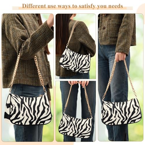 Image of Shoulder Bags for Women Animal Zebra Leopard Cheetah Tiger Print Hobo Tote Handbag Small Clutch Purse with Zipper Closure