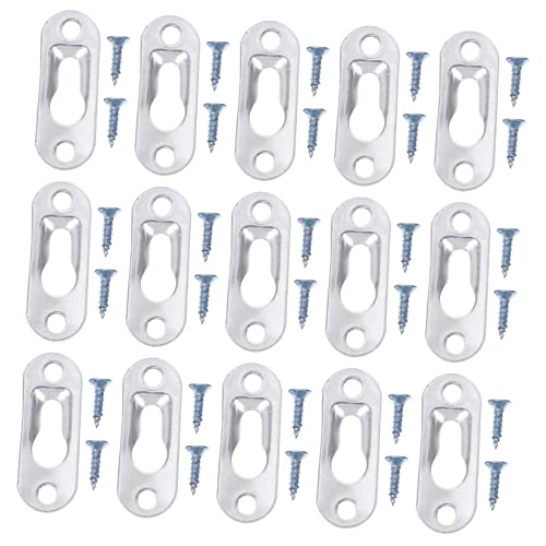 Image of HOMSFOU Mirror Hanging Kit 30 Keyhole Hangers Frame Hangers Metal Wall Mounting Hardware Easy to Use