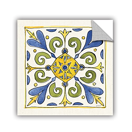 Anne Tavoletti - Mural de pared extraíble 'Citron Tiles I', 14 x 14 pulgadas