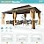 EROMMY 12' x 20' Hardtop Gazebo, Aluminum Frame Gazebos with Galvanized Steel Double Roof, Permanent Outdoor Metal Pavilion with Curtain and Netting for Patio, Lawn, Deck
