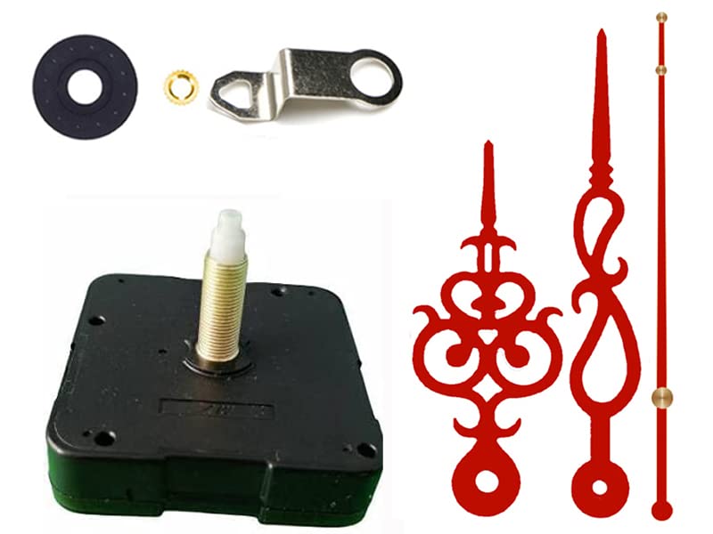 Image of YOPY� Quartz Machine for Big Size Wall Clock,Battery Operated,Clock Movement Machine with Needles and Hook 28 MM (Needles : Antique Maroon 2)