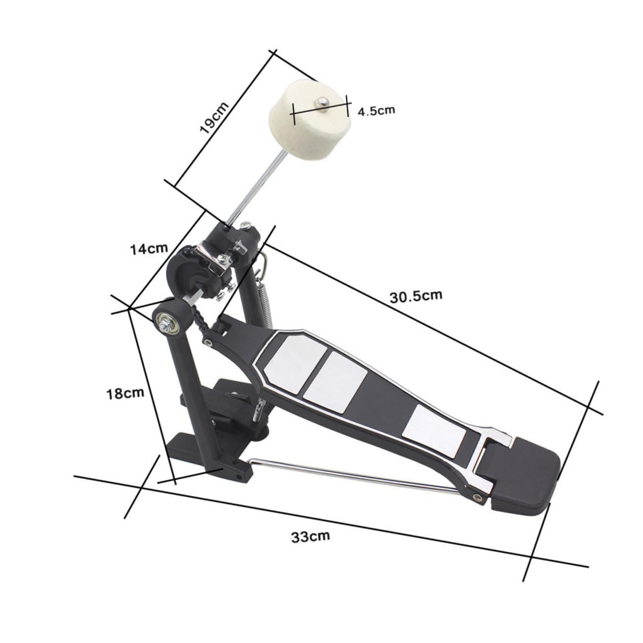 OFFSCH Drum Set Part for Beginners Bass Drum Practice Pad Mallets Foot Bass Drum Pedal Replacement