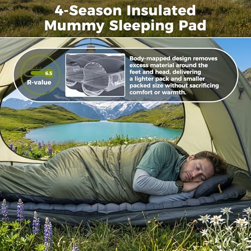 Image of ATEPA ThermAir Mummy Sleeping Pad, 6.5 R-Value Air Mattress, Insulated